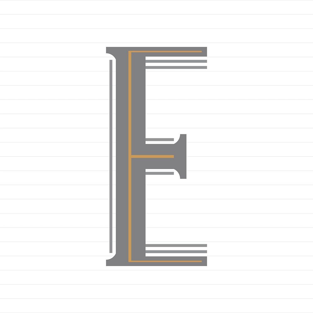 Capital letter E symbol illustration