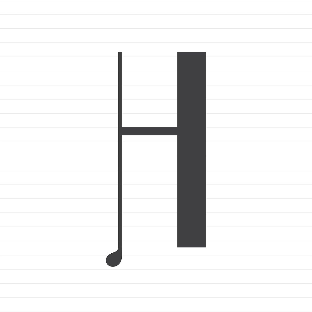 Capital letter H symbol illustration