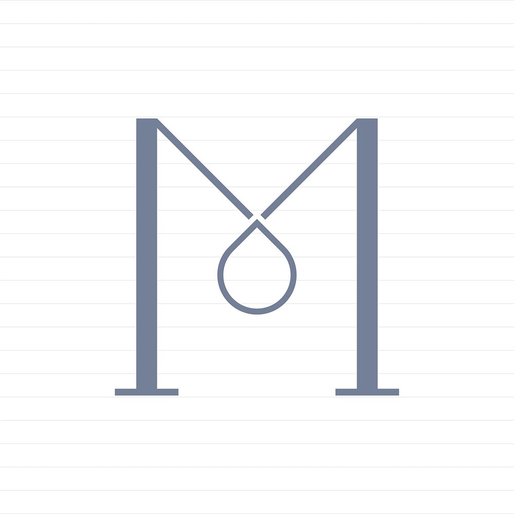 Capital letter M symbol illustration