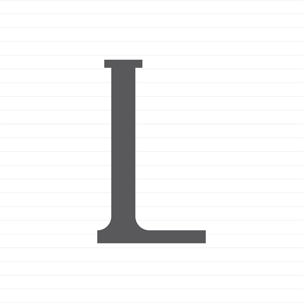 Capital letter L symbol illustration