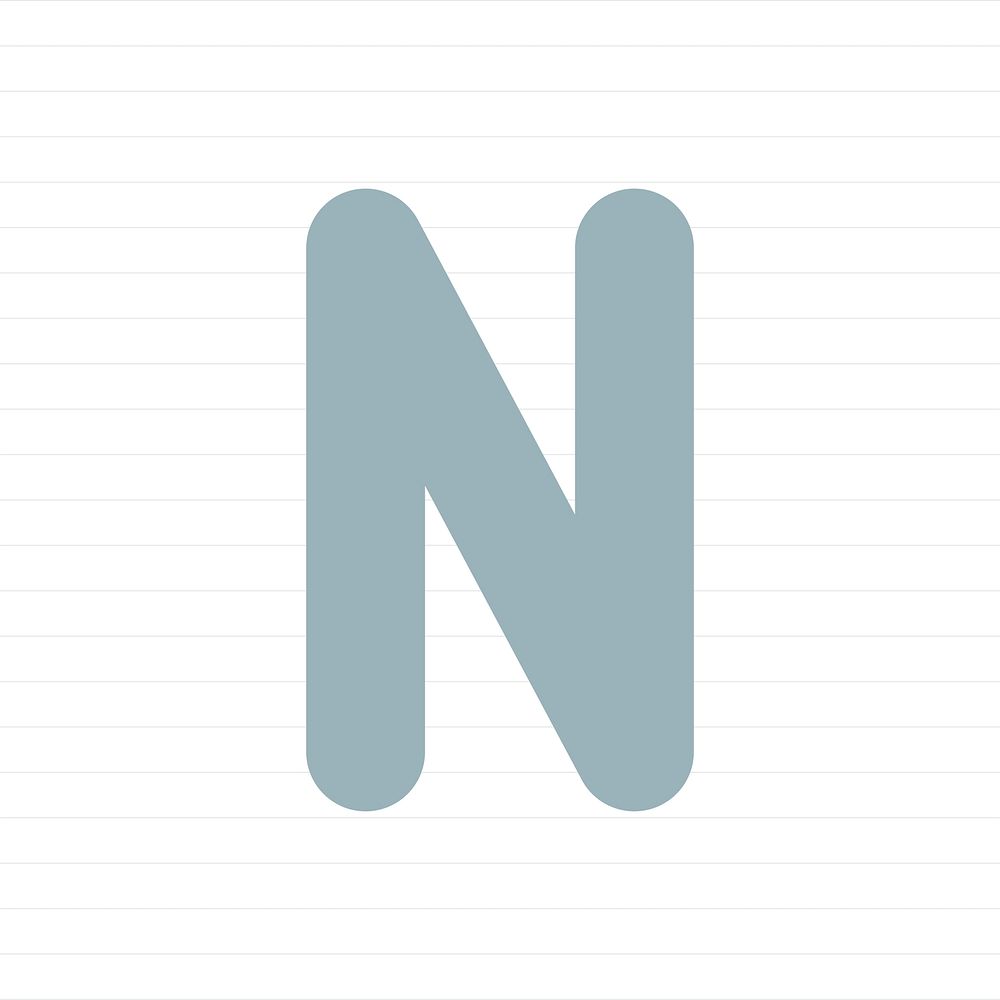 Capital letter N symbol illustration