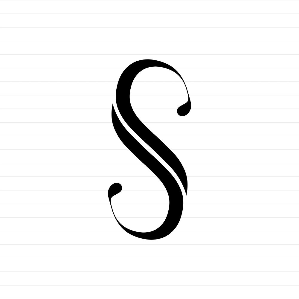 Capital letter S symbol illustration
