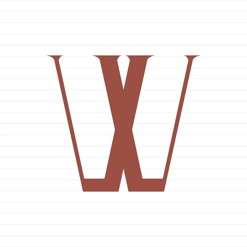 Capital letter W symbol illustration