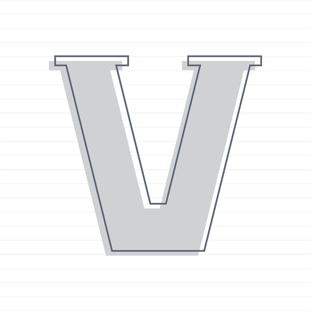 Capital letter V symbol illustration