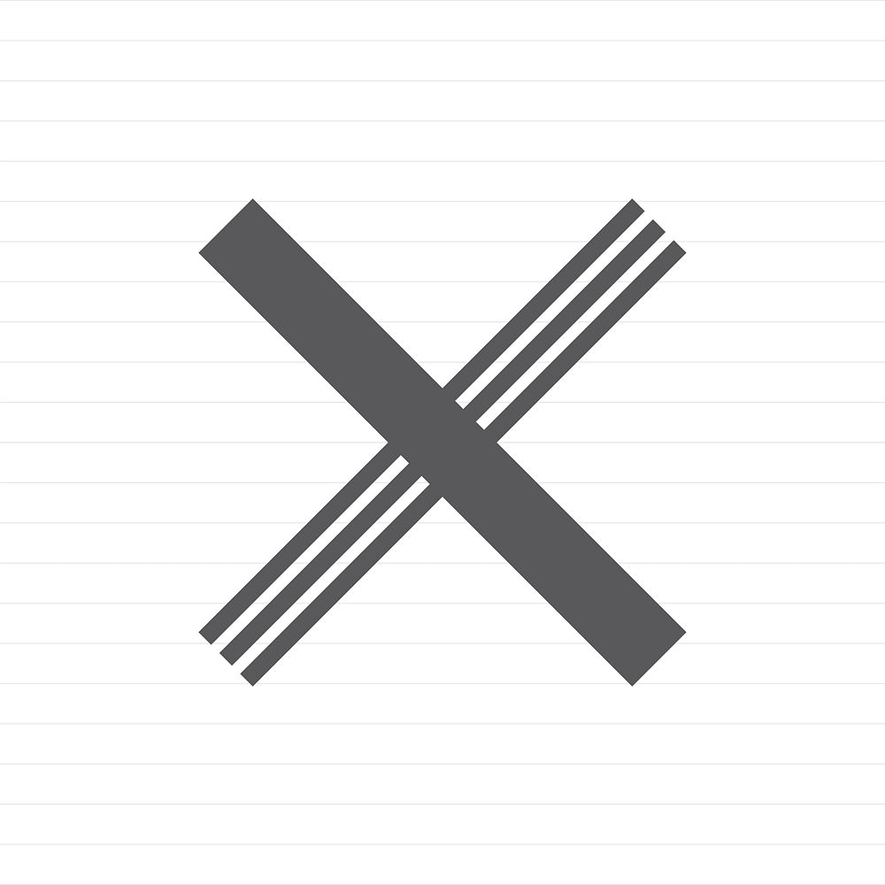 Capital letter X symbol illustration