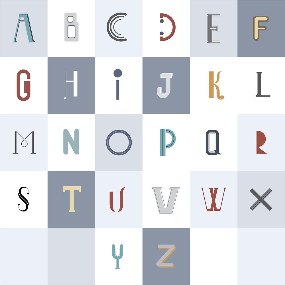 The English alphabet typography illustration