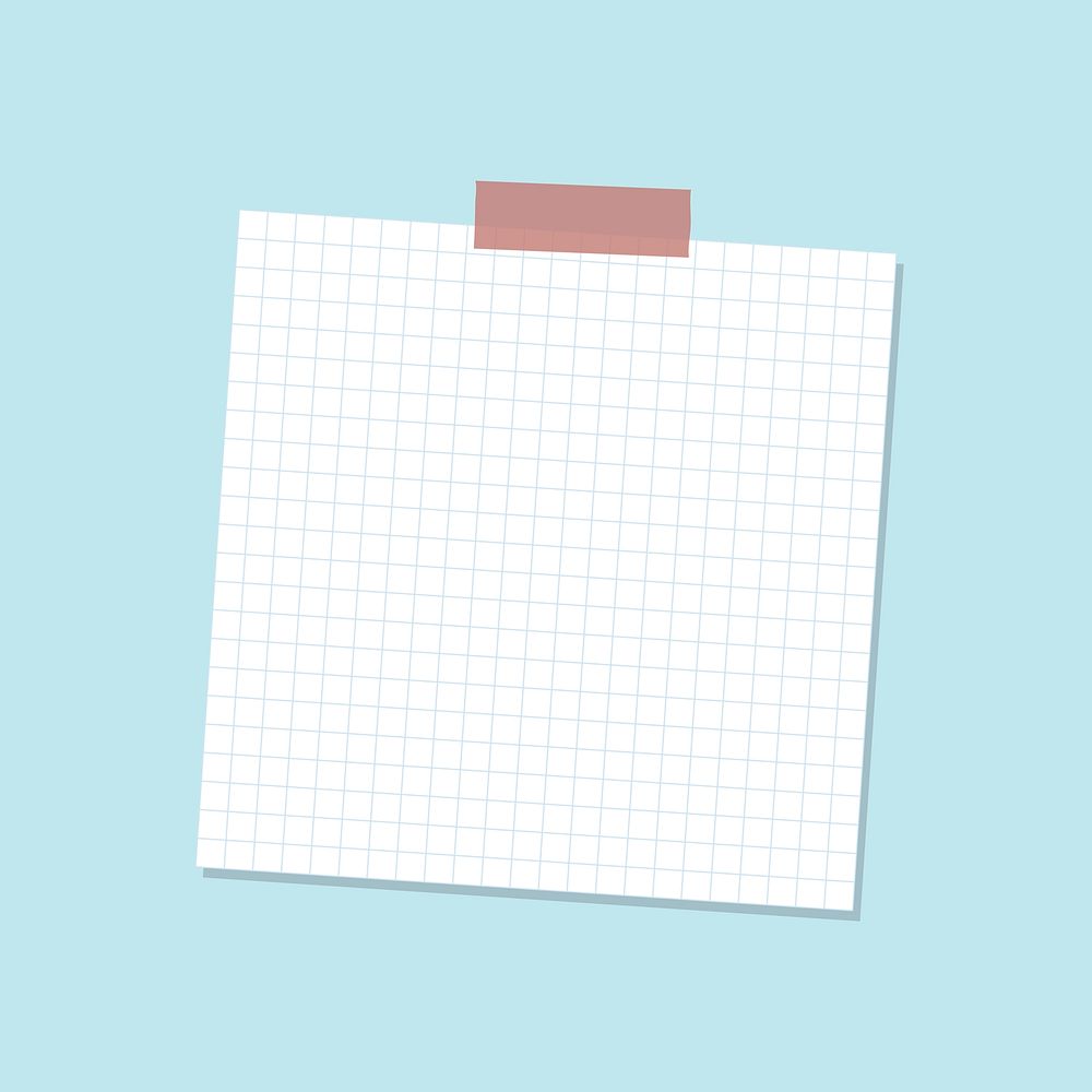 White grid notepaper journal sticker vector