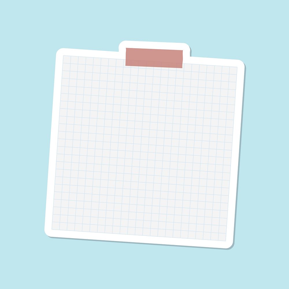 White grid notepaper journal sticker vector