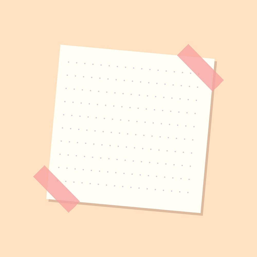 White dotted notepaper journal sticker vector
