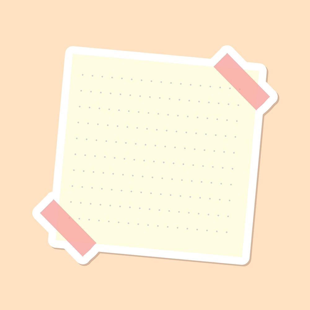 Beige dotted notepaper journal sticker vector