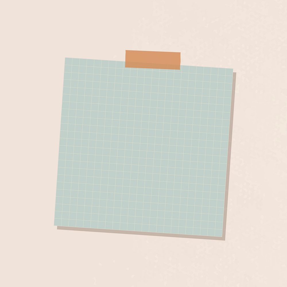 Sage green grid notepaper journal sticker vector