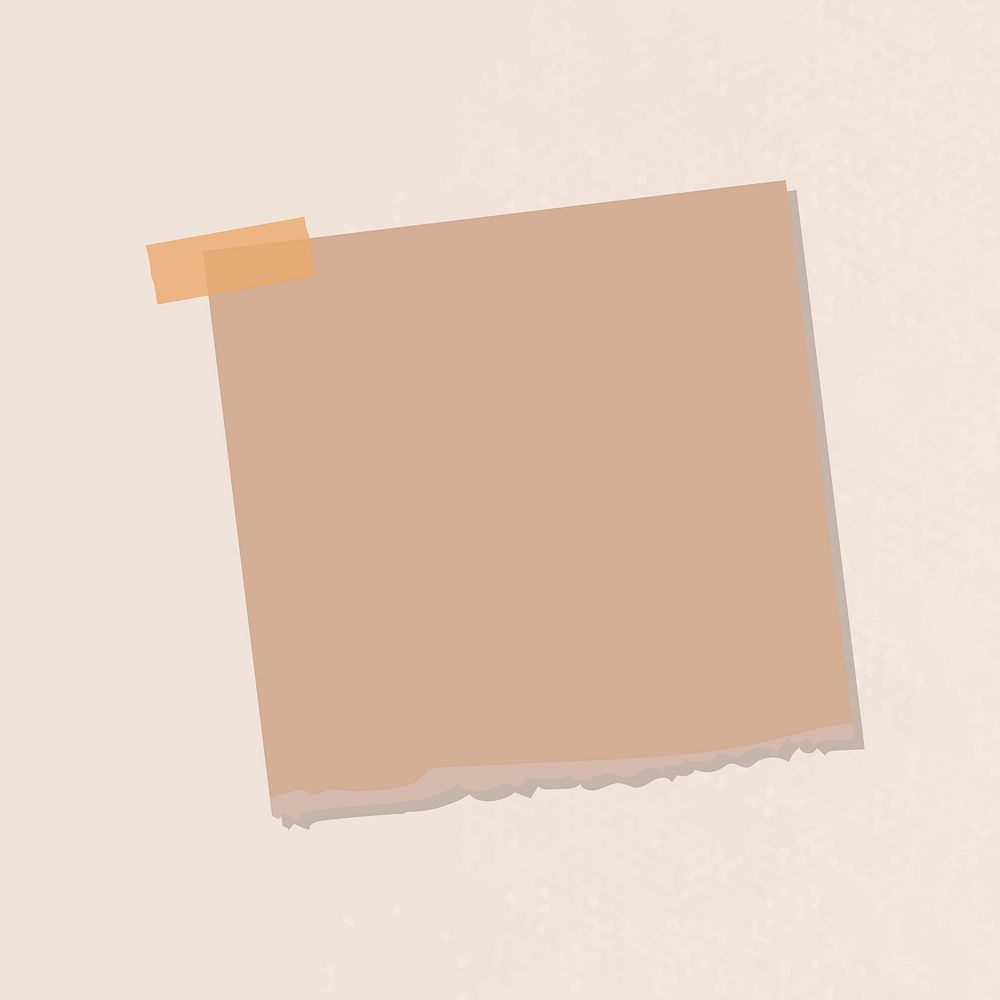 Brown notepaper journal sticker vector