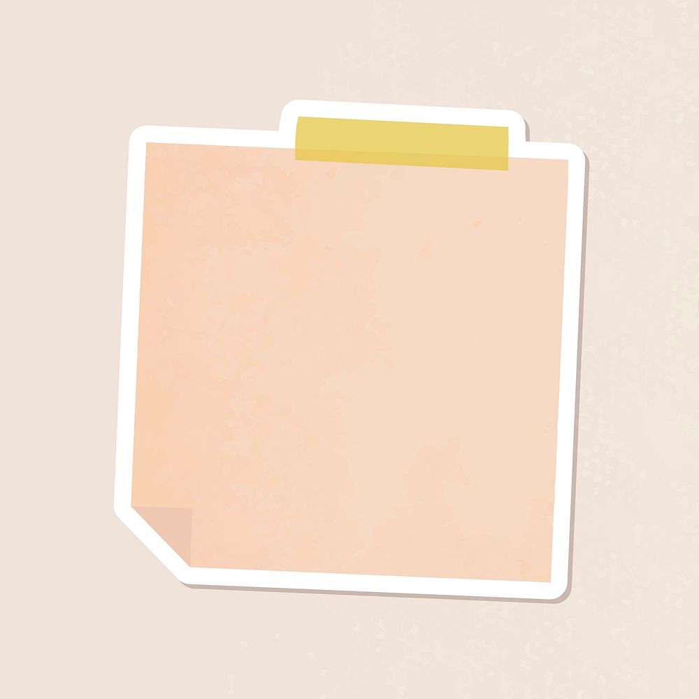 Orange notepaper journal sticker vector