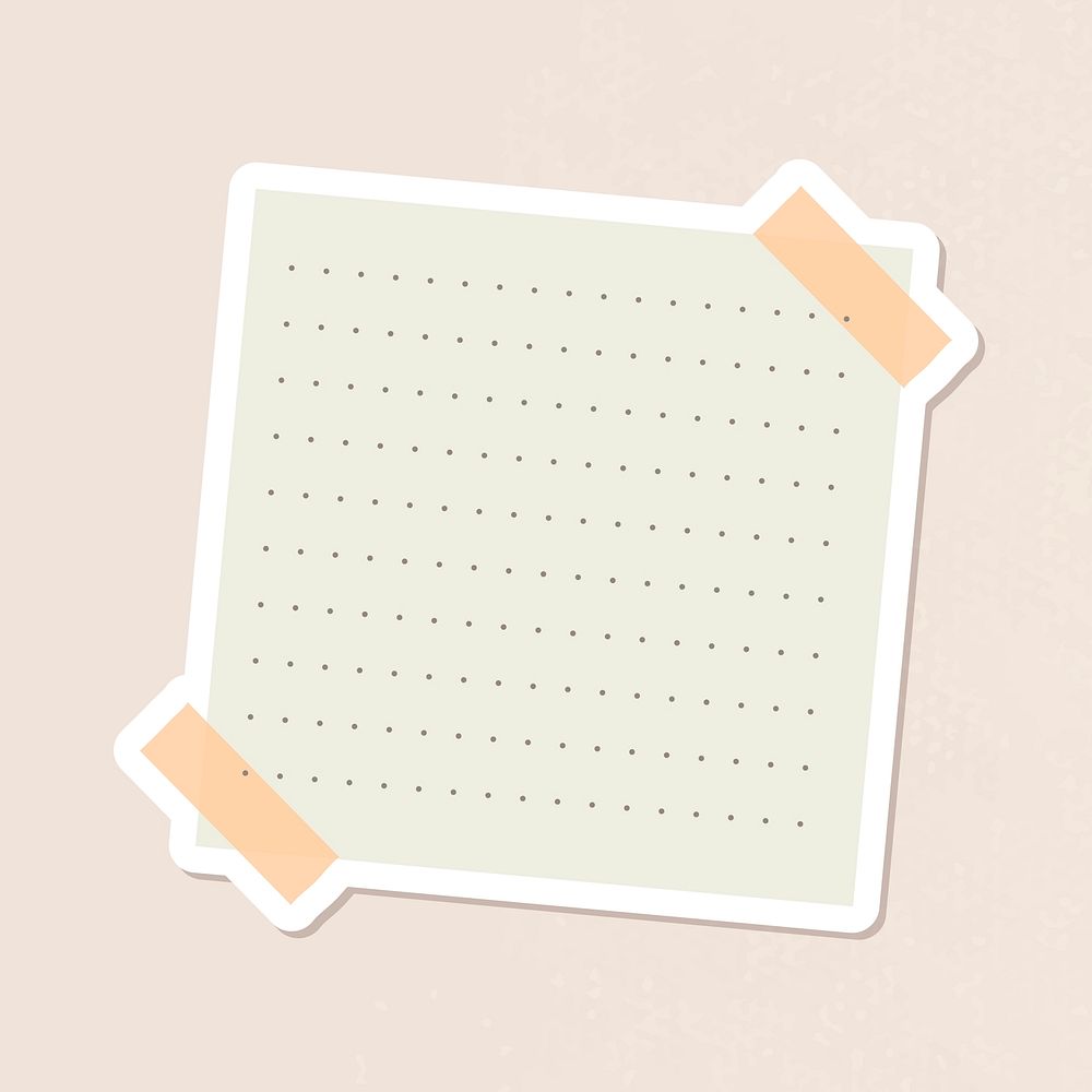 Beige dotted notepaper journal sticker vector