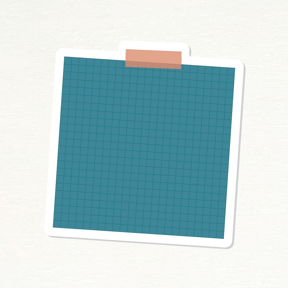 Dark blue grid notepaper sticker vector