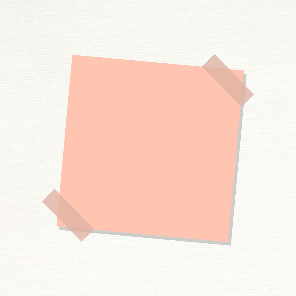 Salmon pink dotted notepaper journal sticker vector