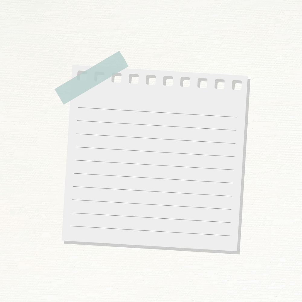 Gray lined notepaper journal sticker vector