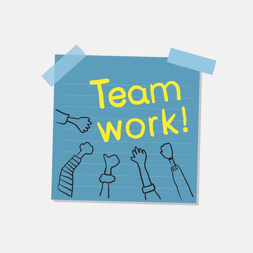 Teamwork and community note illustration