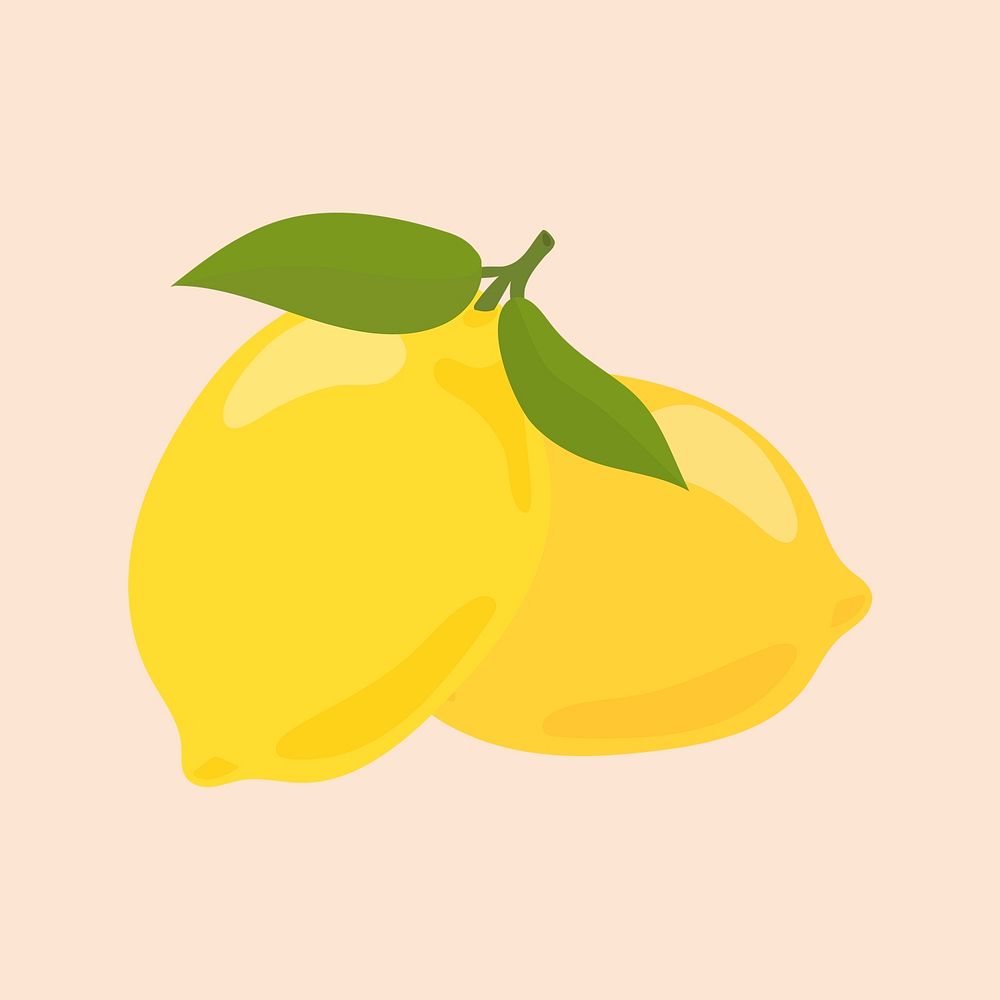 Psd colorful lemon vegetable cartoon sticker
