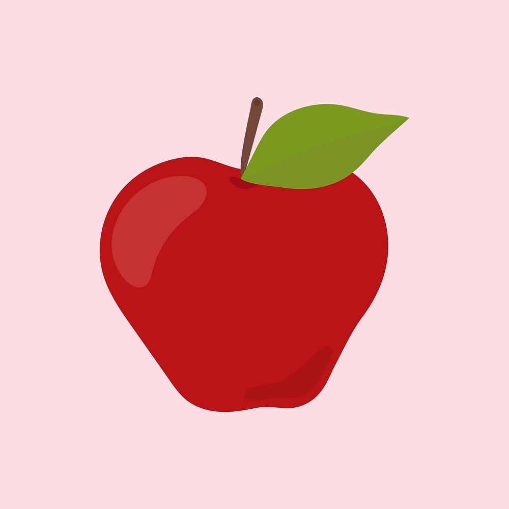 Psd red apple food sticker clipart