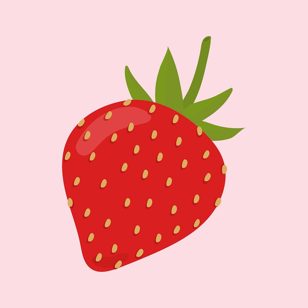 Psd colorful strawberry food sticker clipart