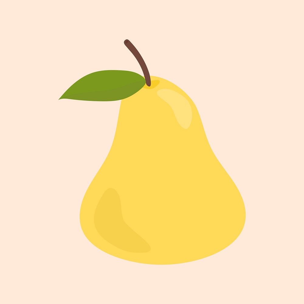 Psd colorful pear food sticker clipart