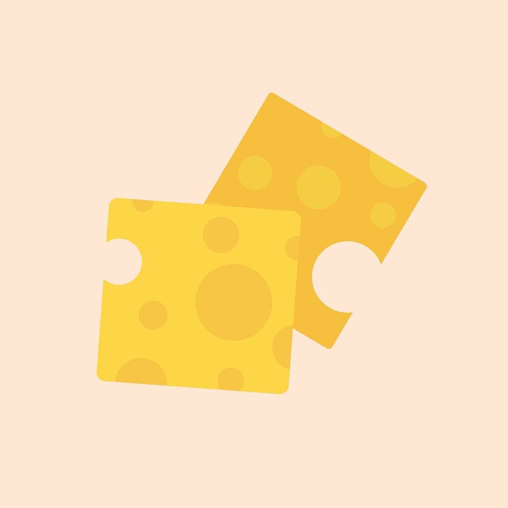 Pastel cheese food sticker clipart