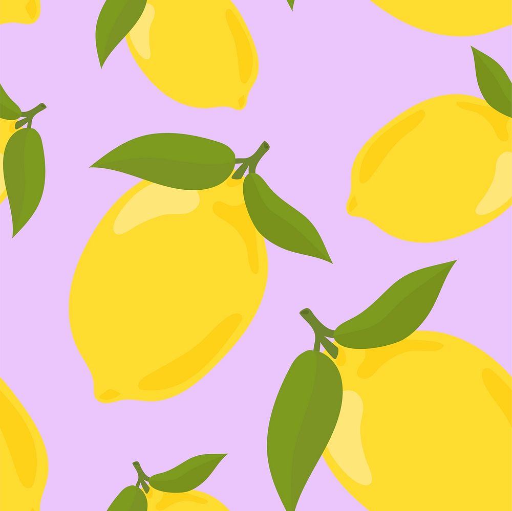 Colorful hand drawn lemon pattern