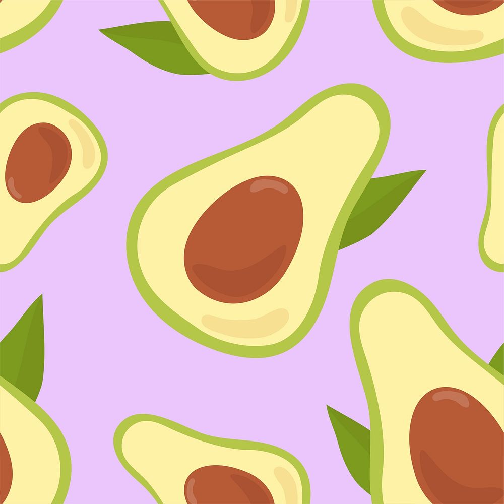 Colorful hand drawn avocado pattern