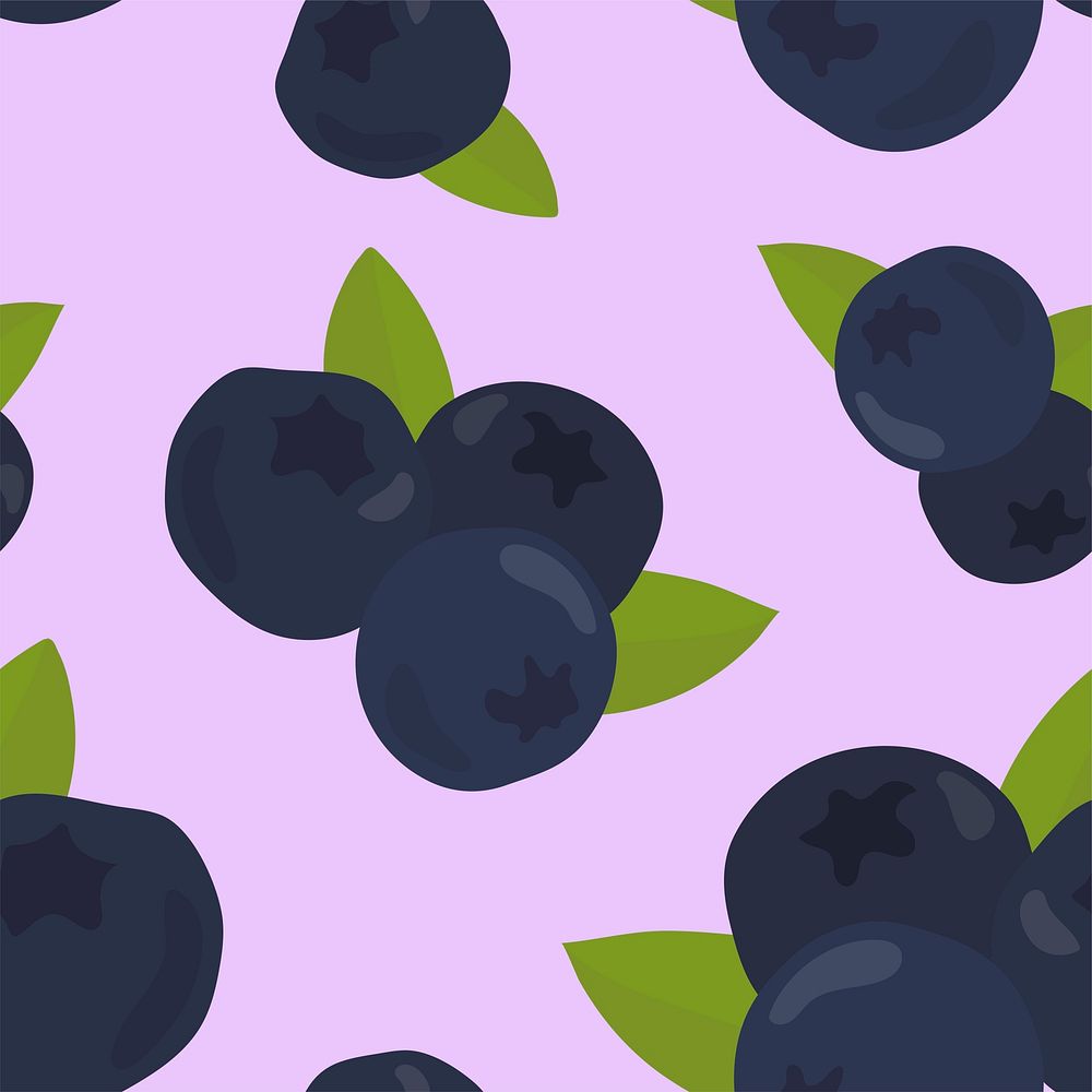 Colorful hand drawn blueberry pattern