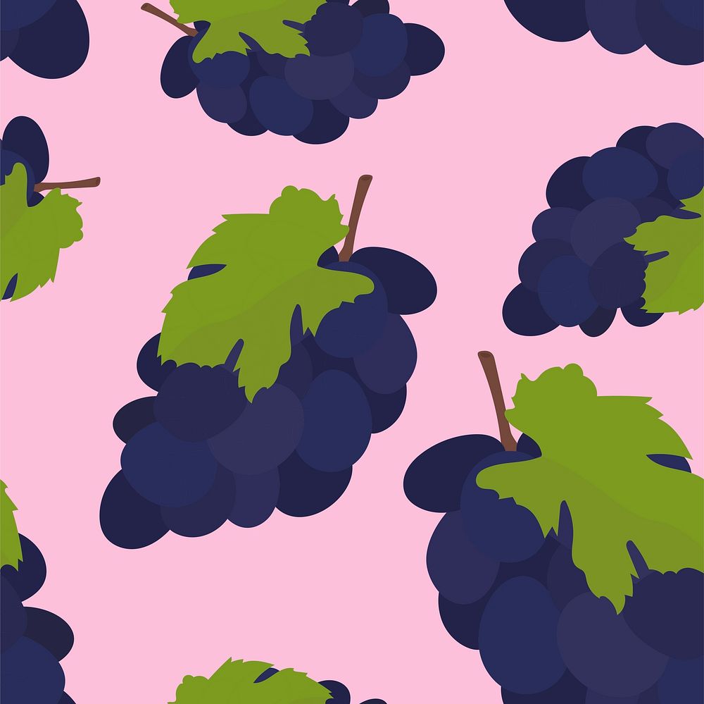 Colorful hand drawn grape pattern