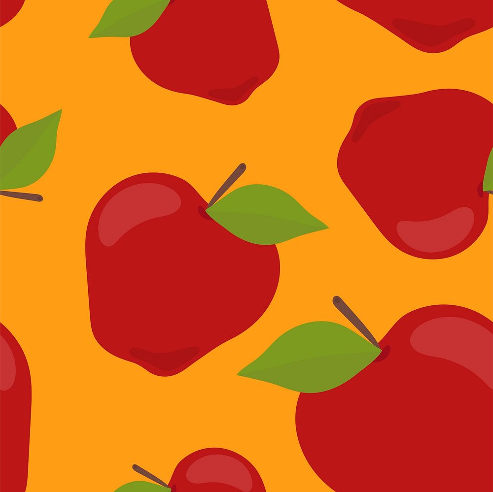Colorful hand drawn apple pattern