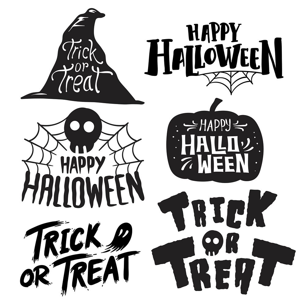 Set of Happy Halloween vectors