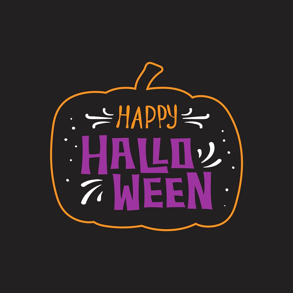 Happy Halloween on a pumpkin vector