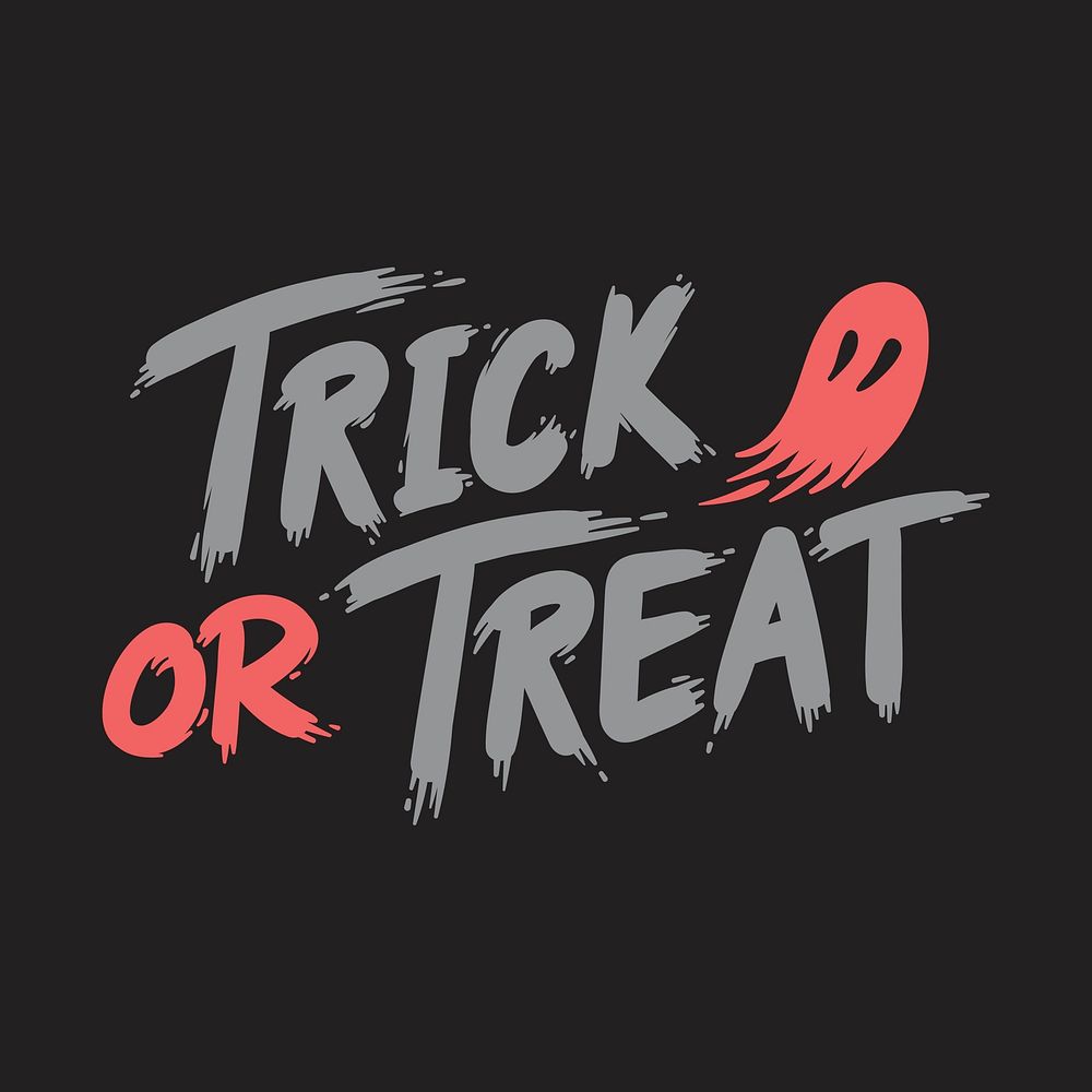 Trick or treat Halloween typography vector