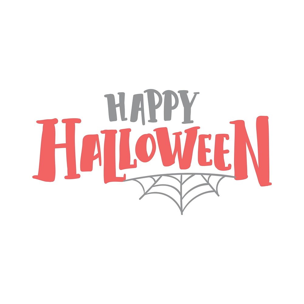 Happy Halloween with spider web typography vector