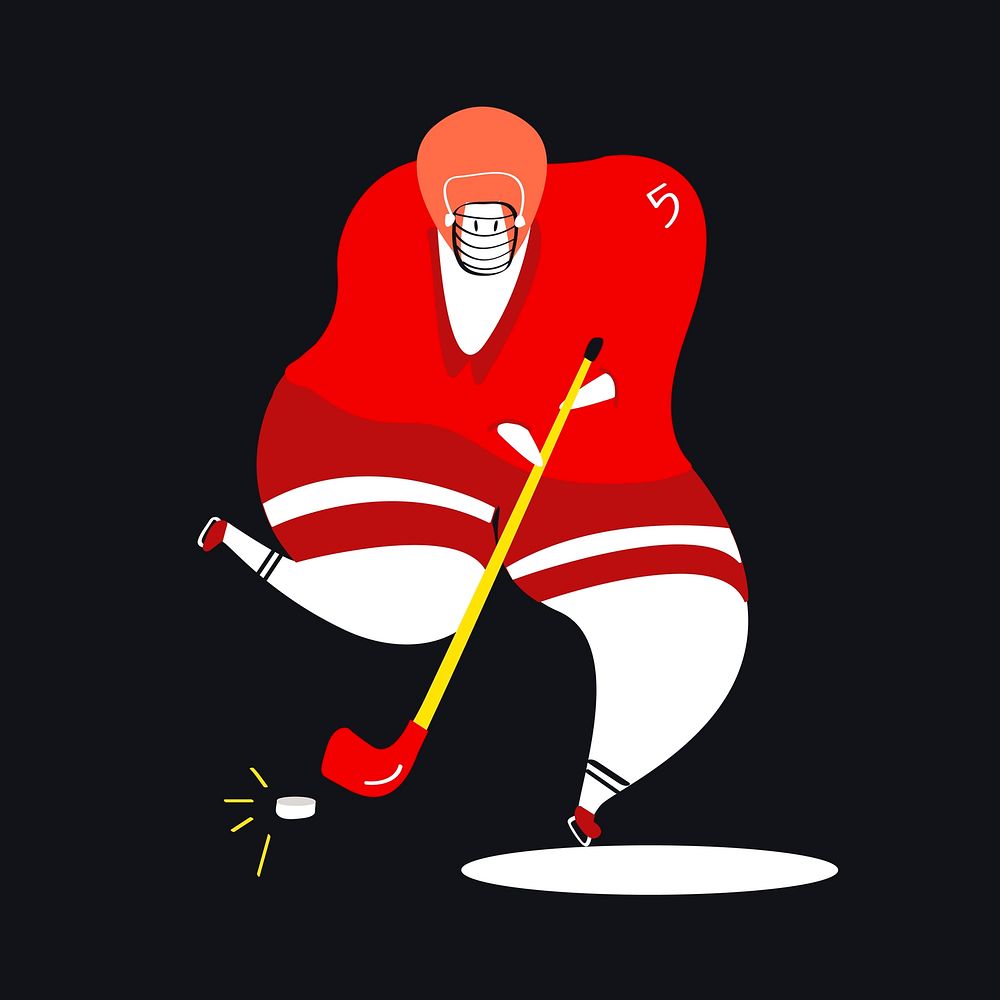 Character illustration of an ice hockey player