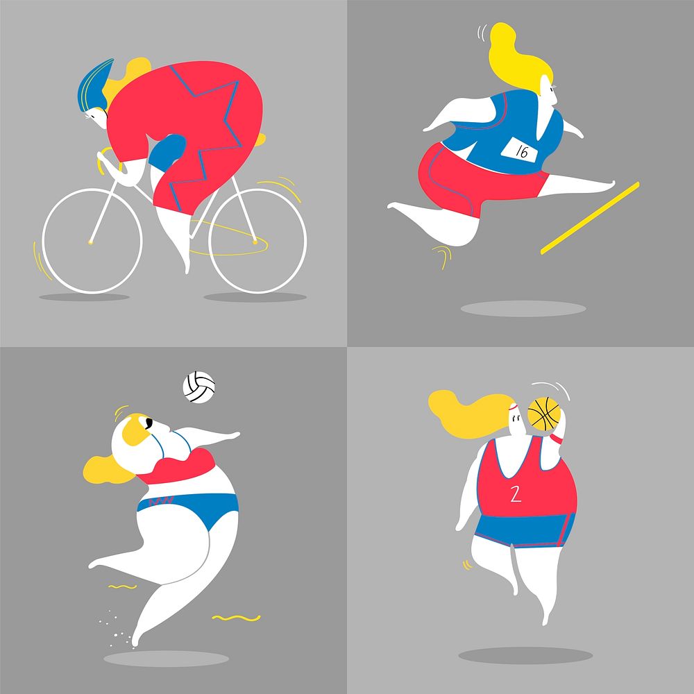 Character illustration of sport players