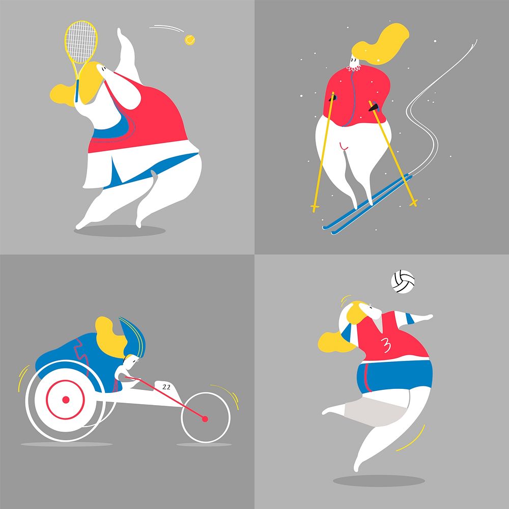 Character illustration of sport players