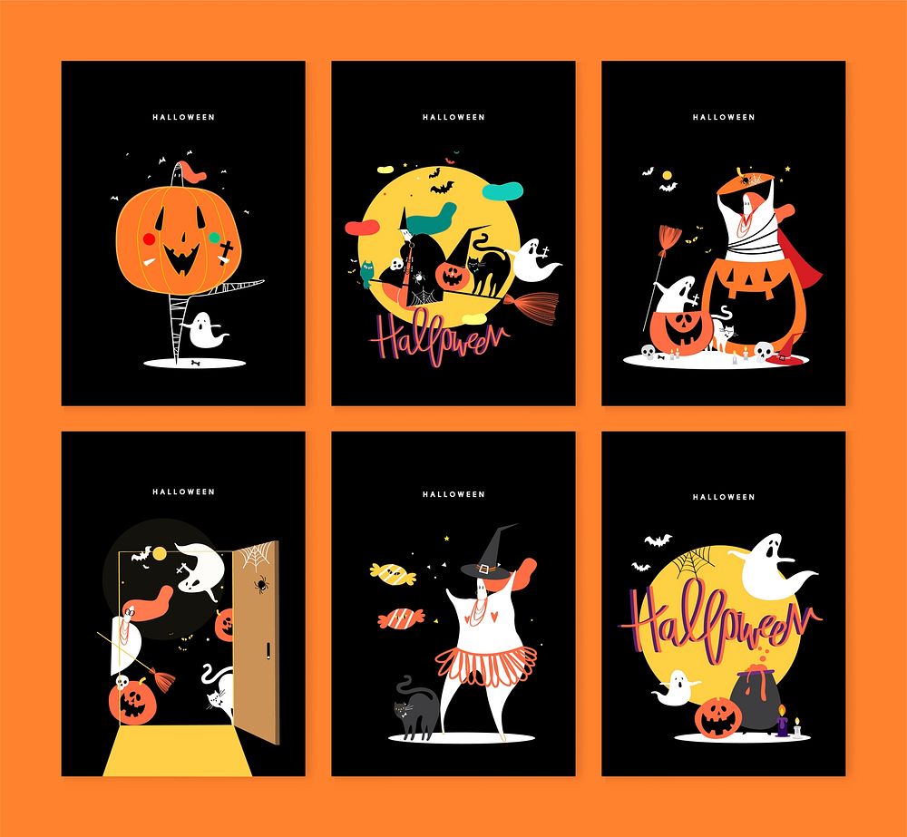Cute Halloween day concept illustration