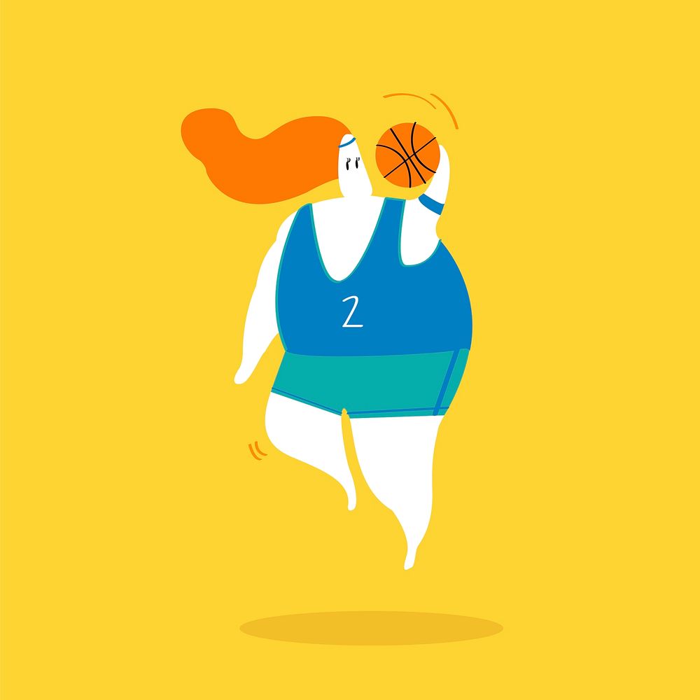 Character illustration of a female basketball player