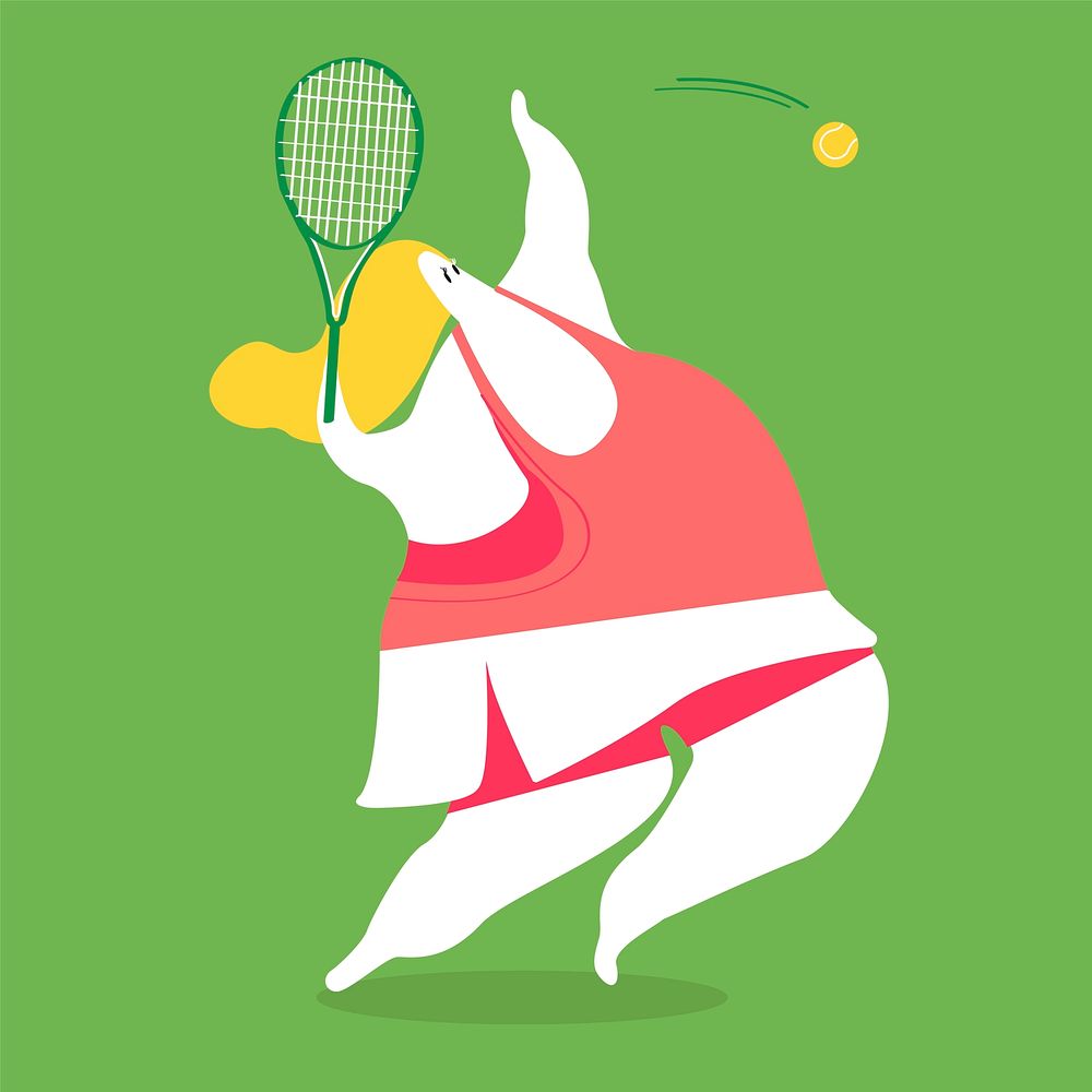 Character illustration of a female tennis player