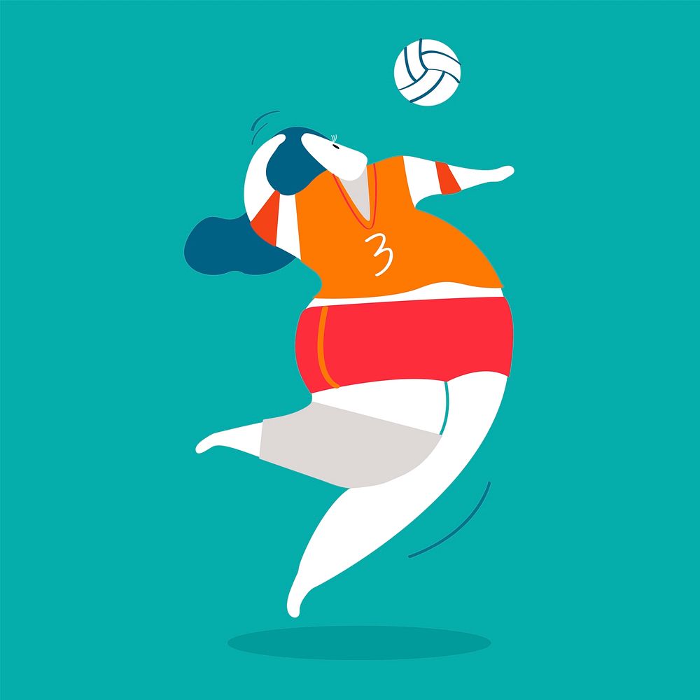 Character illustration volleyball player | Free Vector Illustration ...