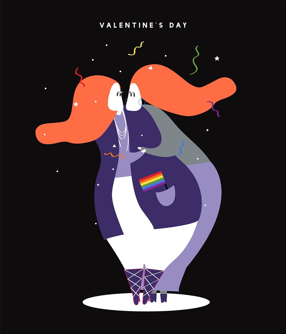 Happy homosexual Valentine's day concept illustration
