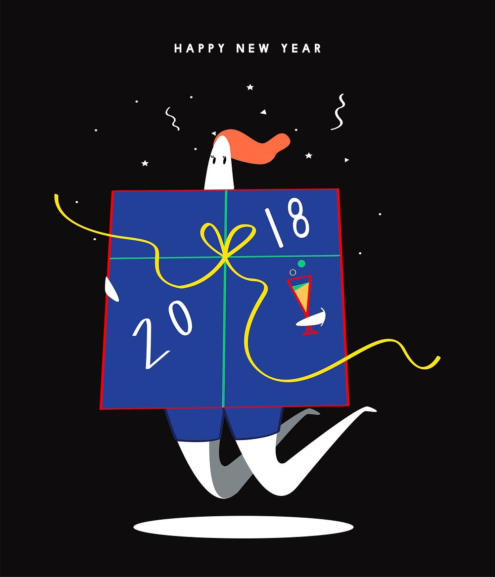 Happy New Years 2018 concept illustration