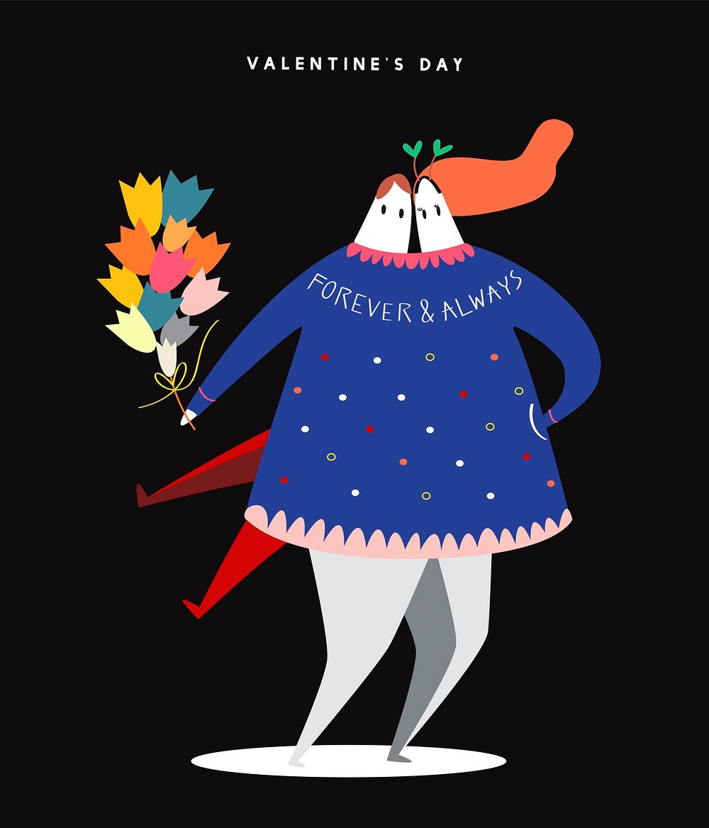 Happy heterosexual Valentine's day concept illustration
