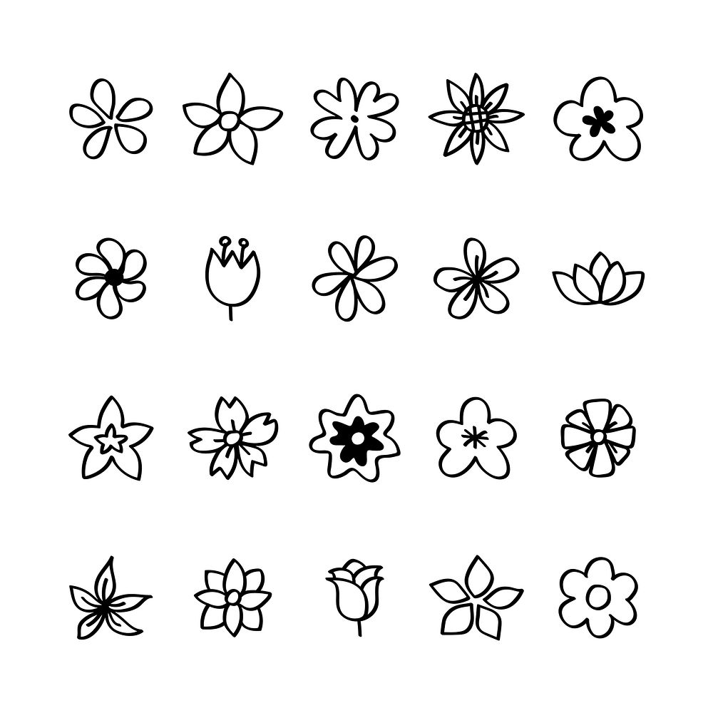 Illustration set of flower icons