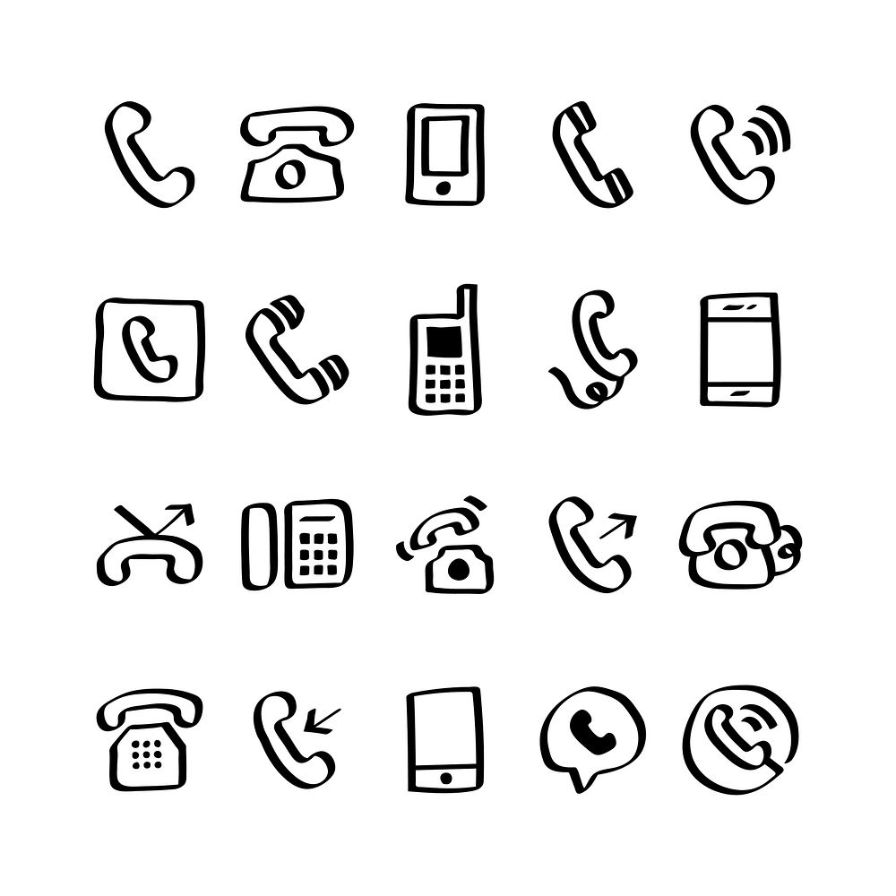 Illustration set of phone icons