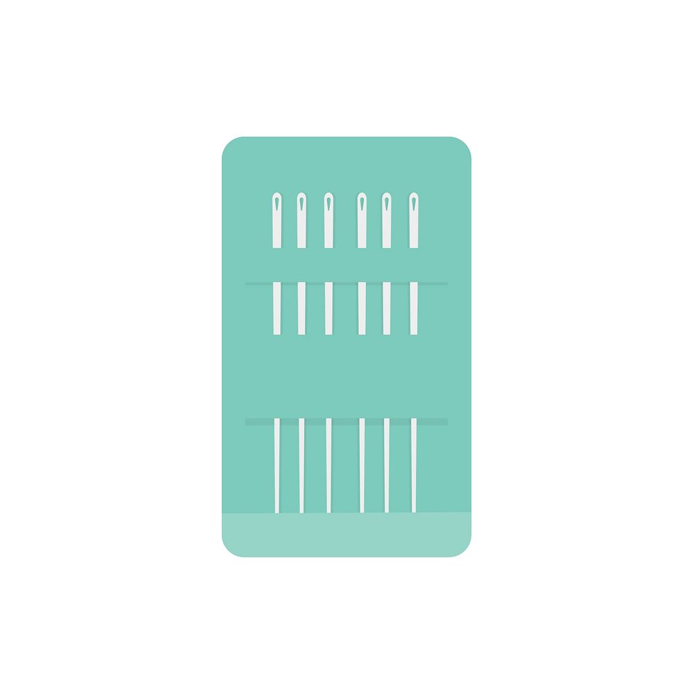 Needles in a green case icon illustration