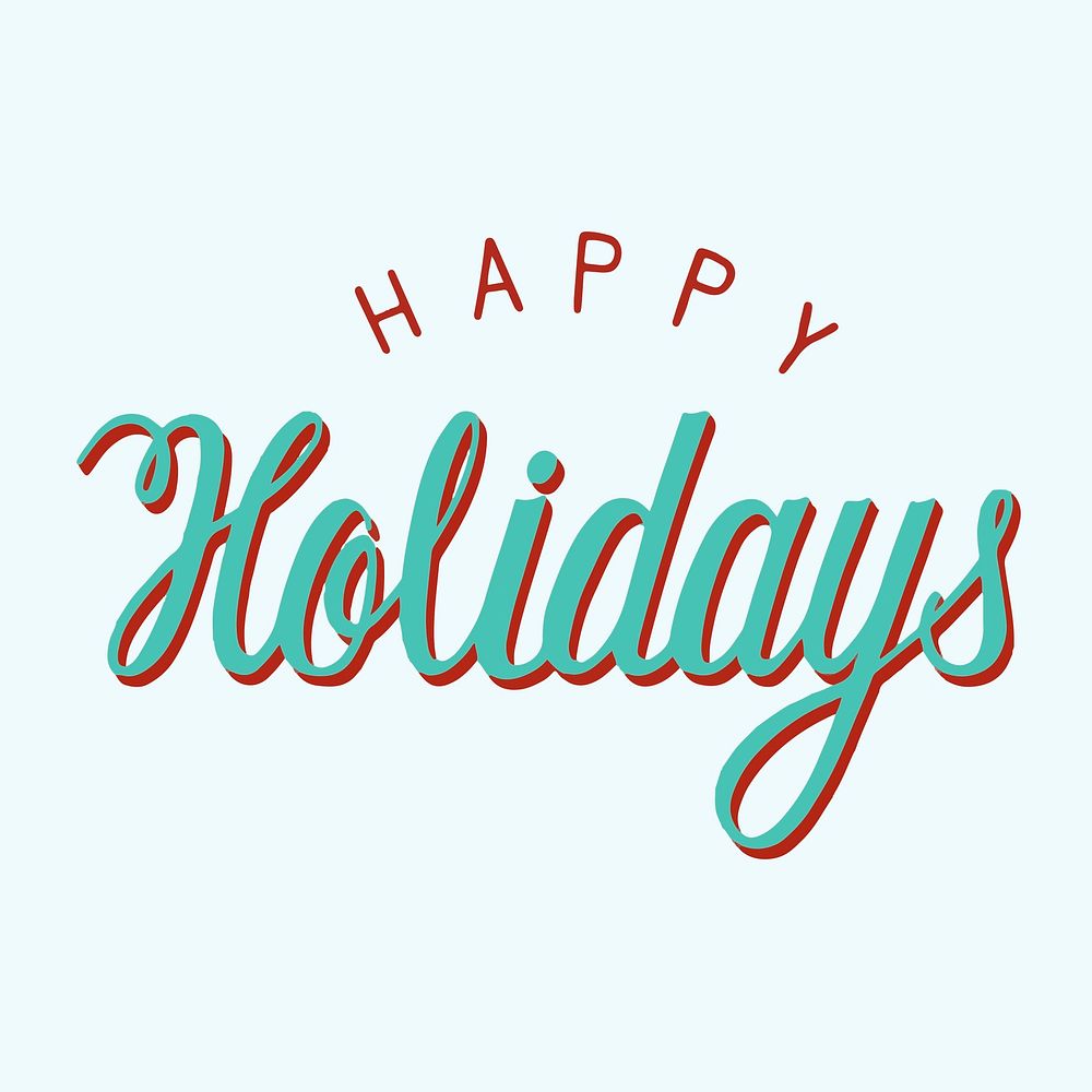 Handwritten style Happy Holidays typography